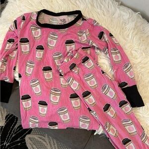 Pink and Black Coffee Cup Pajama Set